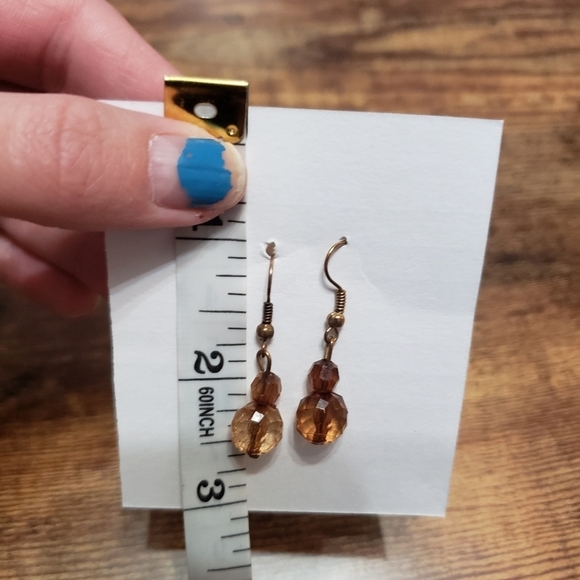 brown bead dangling earrings - Picture 4 of 5